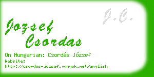 jozsef csordas business card