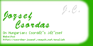 jozsef csordas business card